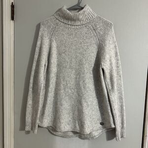 Michael Kors Sweater Women's Sz L Gray Warm Thick Long Sleeve Turtleneck Logo